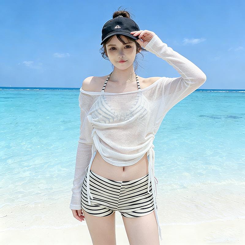 Women's High-end Two-piece Bikini Set Striped Sexy Petite Bust Perfect for Beach Holidays and Spa Breaks