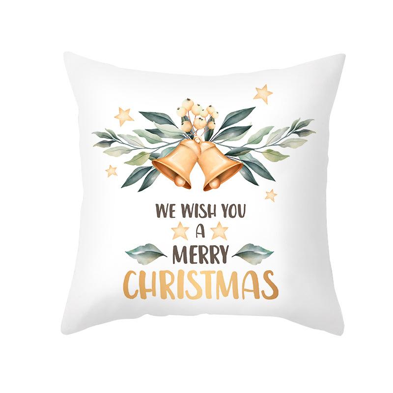 Christmas Pillow Cover Cartoon Letter Print Cushion Cover Office Sofa Pillow Cover Home