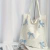 Chic Butterfly Heart Pattern Crochet Tote Bag Large Capacity Fashionable Knit Shoulder Handbag For Women Perfect For Beach Style Gift Casual
