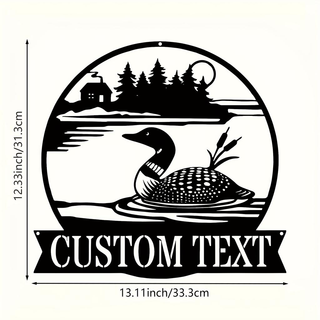 Metal Wall Art Diving Bird Lake View Cabin Garden Decor Animal Theme Holiday Gift