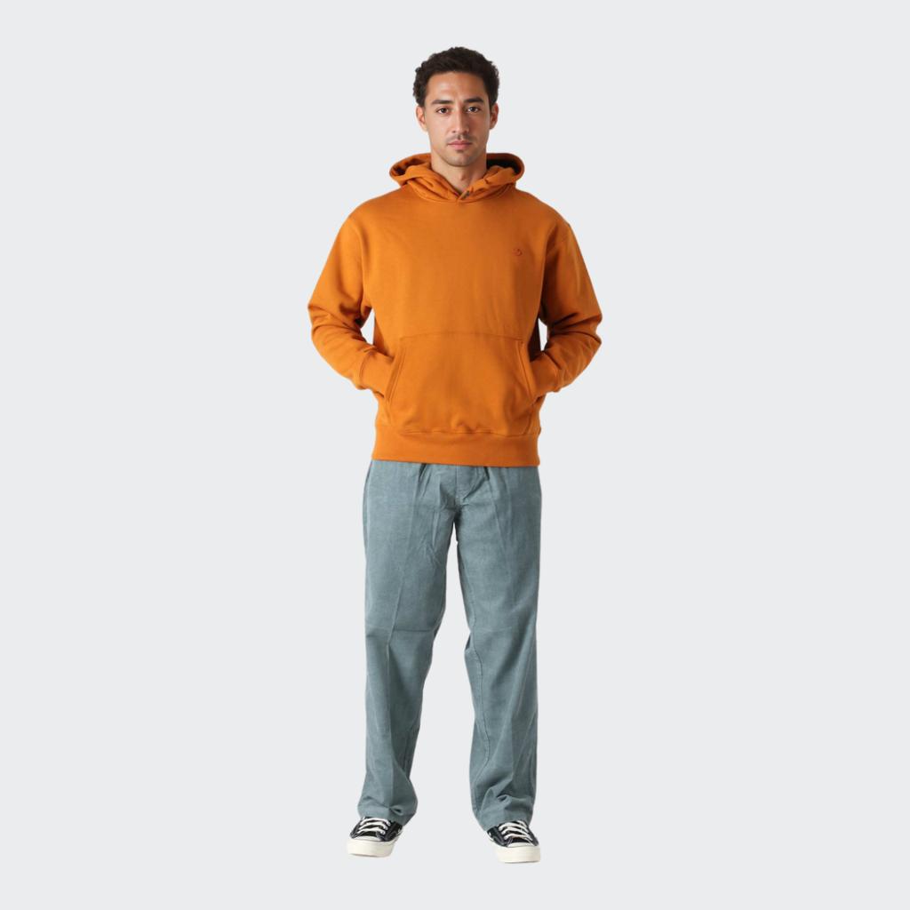 Adidas Originals Trefoil Logo Hoodie In Solid Color With Loose Fit Men Hoodie Orange H09177
