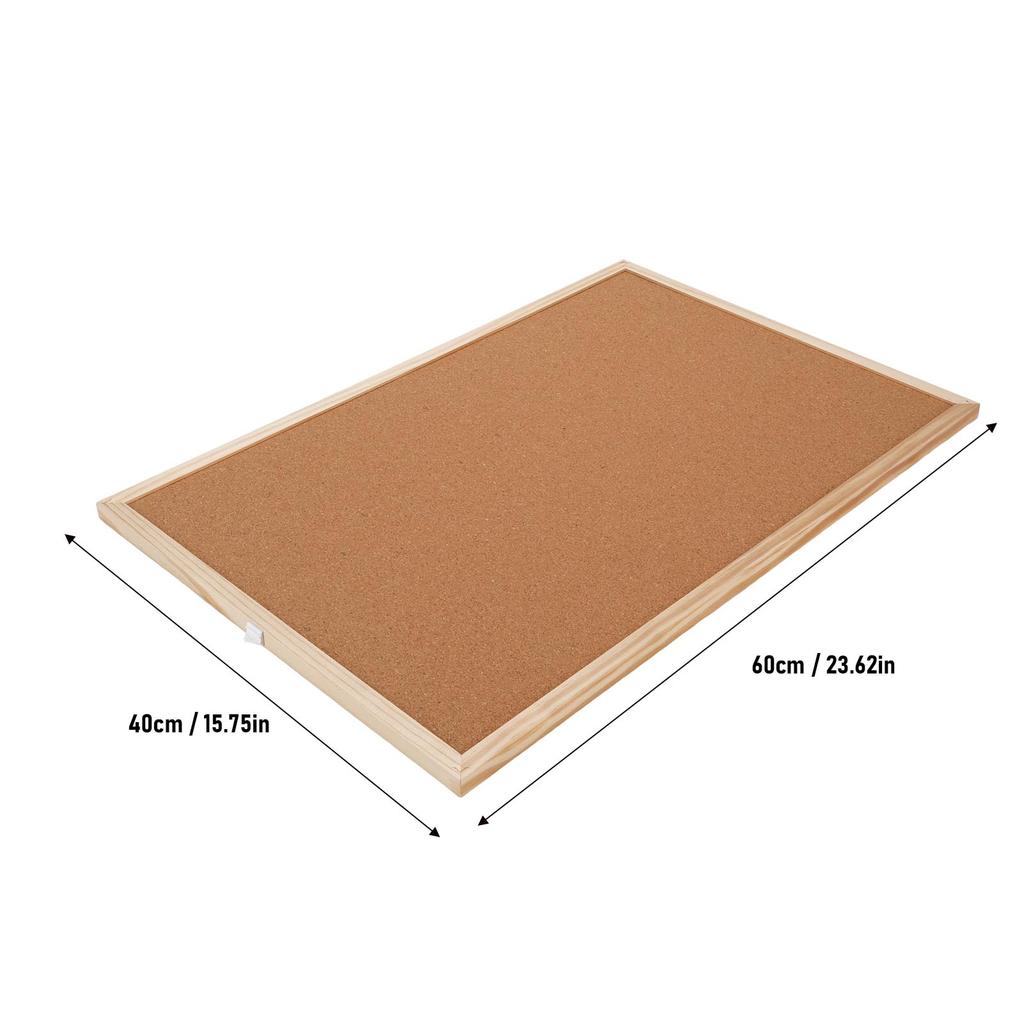 Korktafel 40x60cm Doppelseitig Holzrahmen Kork-Pinnwand für Büro Schule Zuhause Korktafel Korkboard Kork-Pinnwand