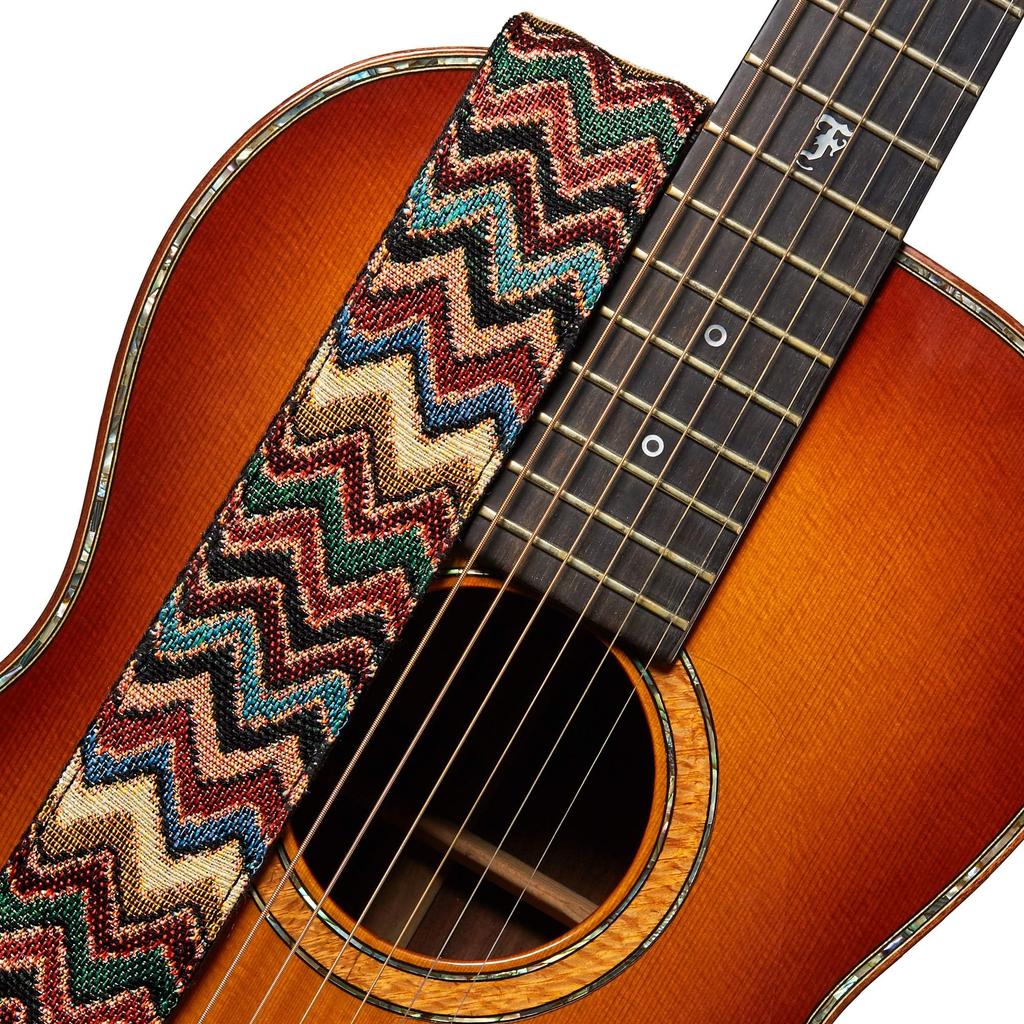 Chevron Guitar Strap Guitar Strap for Bass Guitars with Strap Block Headstock Strap Tie Wide Adjustable Length from To [Amumu] Acoustic, Electric, & -