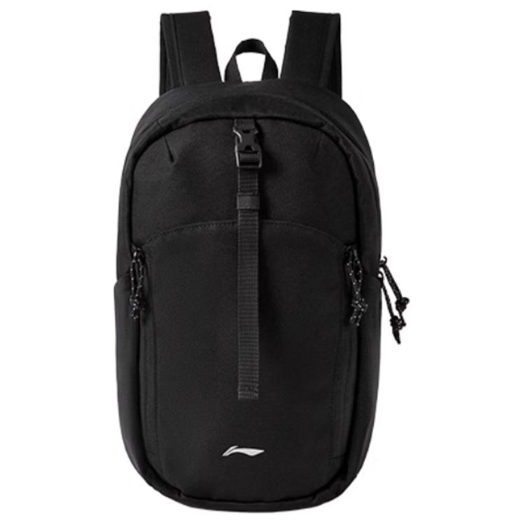 Li Ning 12L Outdoor Sports Casual Lightweight Nylon Backpack Unisex Backpack Black Gray LCUB208 Black