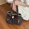 Spring new retro polka dot large-capacity bow lace versatile commuter underarm medieval shoulder bag