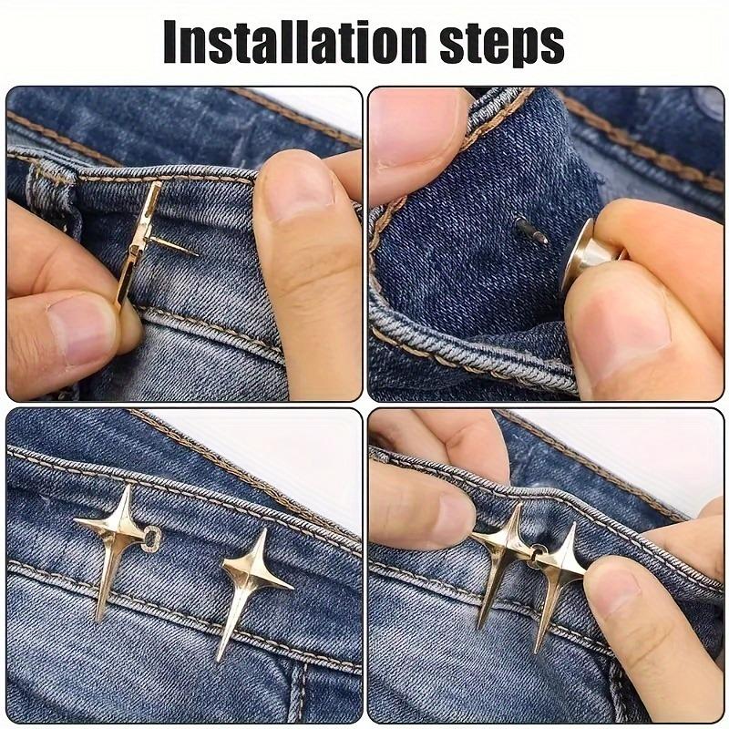 1 Pair Waist Buckle, A Star Shaped Waist Buckle Decorative Buttons, No Sewing, Detachable Button For Waist Adjustment