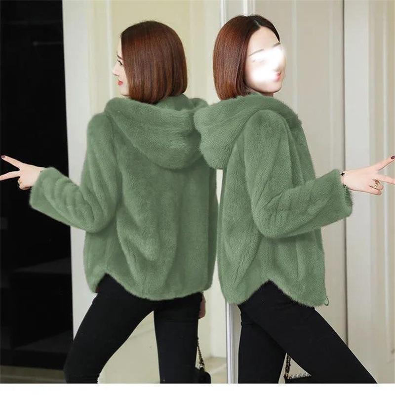Ladies Cozy Fleece Hooded Coat Warm Casual Plush Outerwear