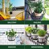 Hanging Railing Planters, Metal Flower Pot, Iron Rack Balcony Planter Basket Small Shelf Container for Balcony Fence Garden Flower Pot