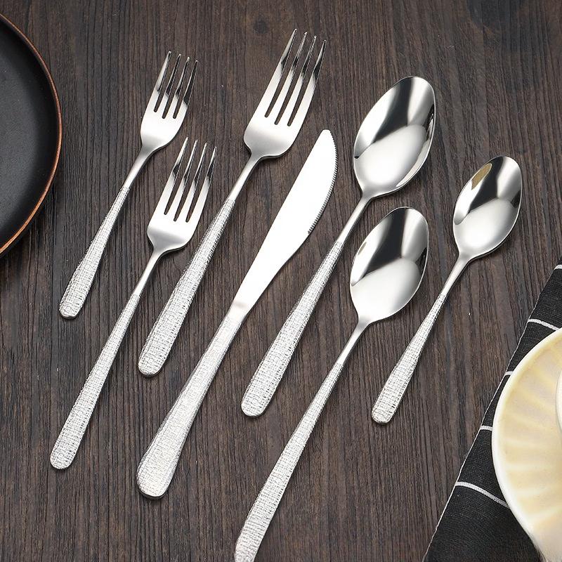 Ru Han Stainless Steel Hammered Fabric Cutlery Set