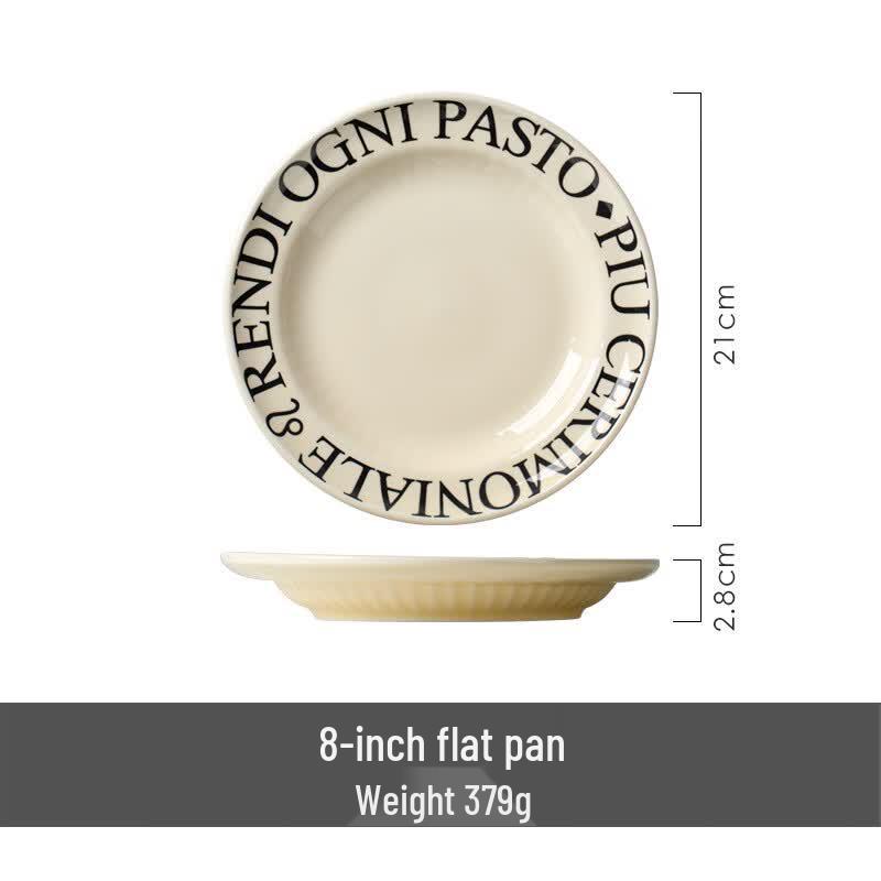 OIMG Nordic Ceramic Letter Pattern Plate