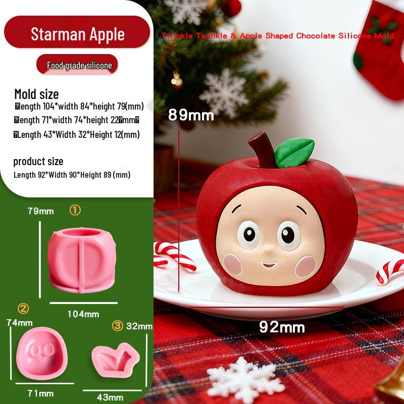 Силиконовая форма для выпечки «Яблоко и Звезда» на Рождественскую тематику
