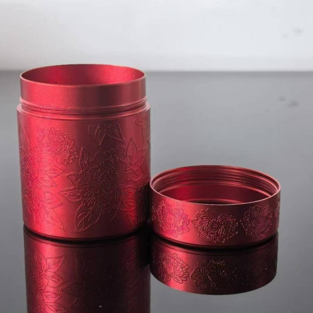 

Flower Embossed Spices Storage Jar Thickened Storage Container Sealed Tea Tin Coffee Storage красный