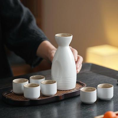 Japanese Style Ceramic Sake Pot Cups Set Decoration Drinkware Crafts Traditional for Cabinet Kitchen Tea Party Drawer Cupboard