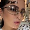 Vintage Allopy Square Y2K Sunglasses for Women New Fashion Brand Silver Gradient Hip Hop Sun Glasses Ladies Sexy Shades Driving
