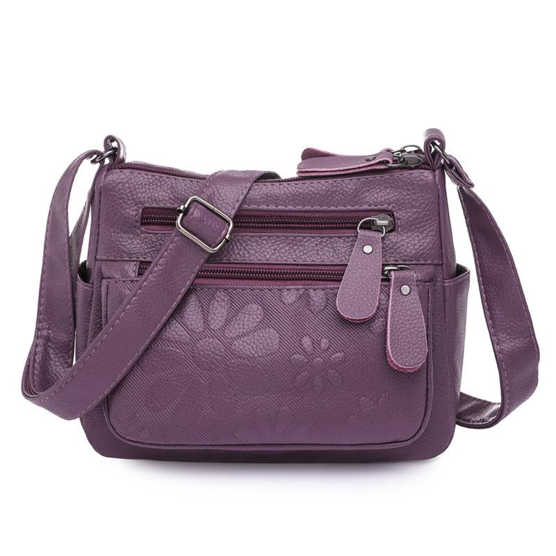 Middle-aged Women Bag Mother Large Capacity Soft Leather Fashion Middle-aged and Elderly Single Shoulder Oblique Span Bag