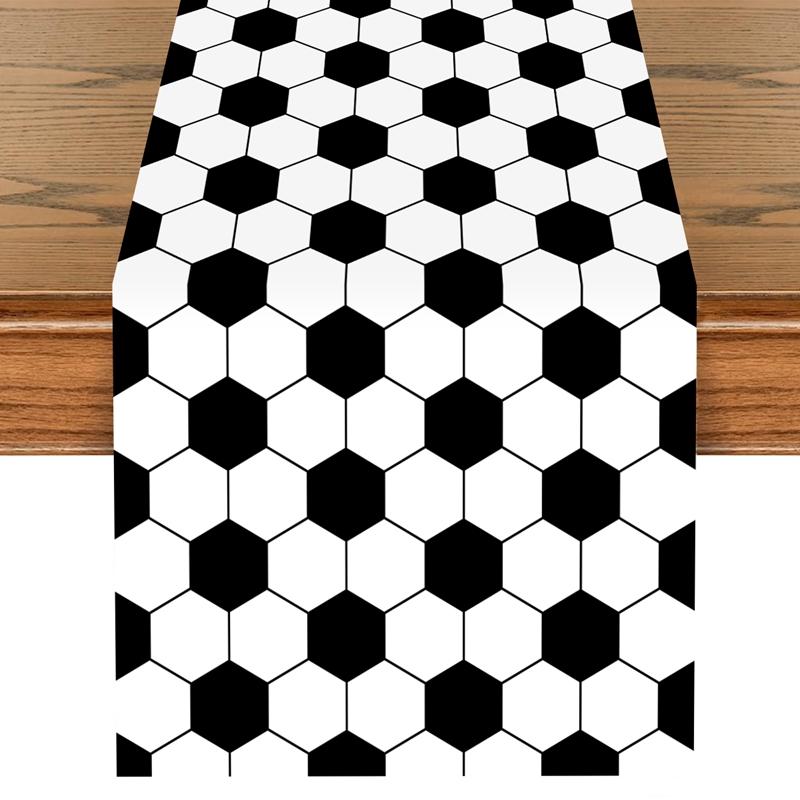 1pc Soccer/Football Party Table Flag Table Centerpiece Soccer Birthday Decorations Sports Theme Party Table Runner Table Cover