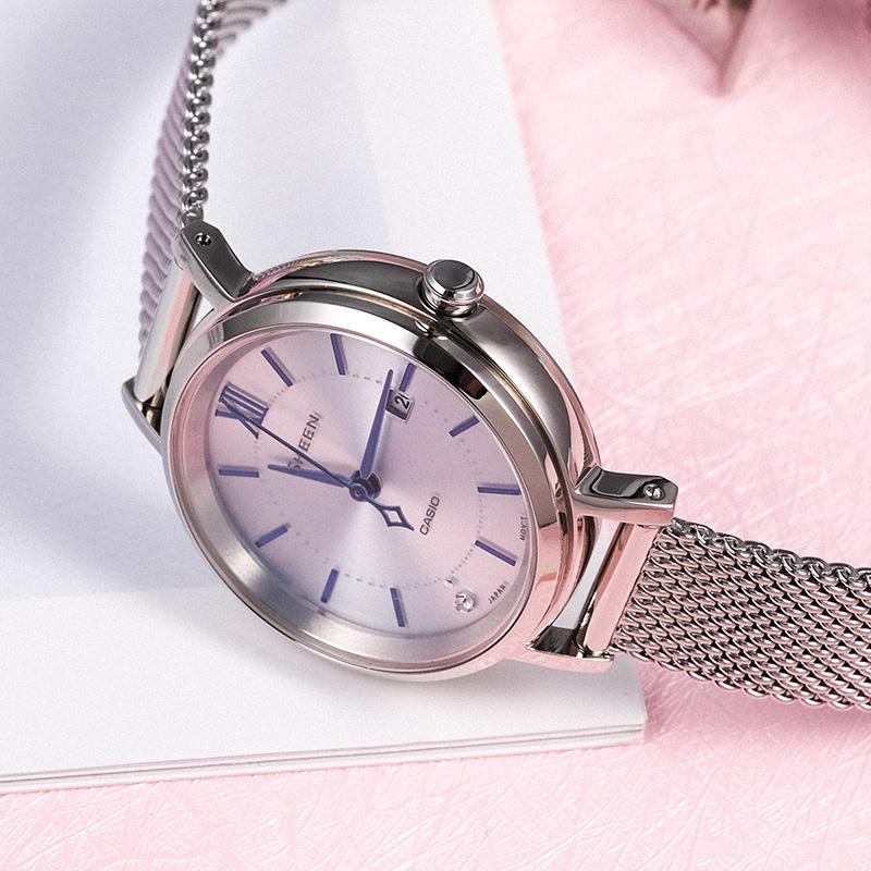 Casio SHEEN x BEAST Brutal Star Sparkling Business Three-hand Date Display Ultra-Thin Dial Waterproof Solar Quartz Movement Japanese SHS-D300M-7APR