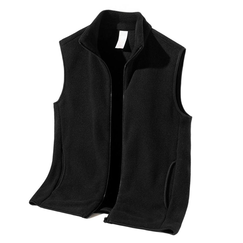 Winter Light Luxury Fashion  Fleece Fleece Waistcoat Men Sleeveless Vest Jacket Casual Solid Color Jacket