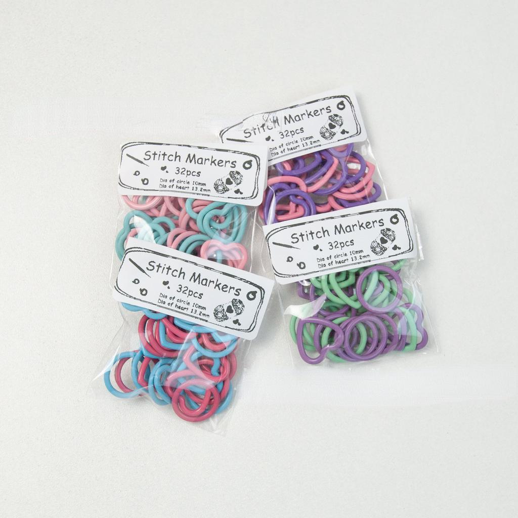 Colorful Metal Marker Button Stick Marker Circular Heart Shaped Marker Button Sweater Knitting Tool DIY