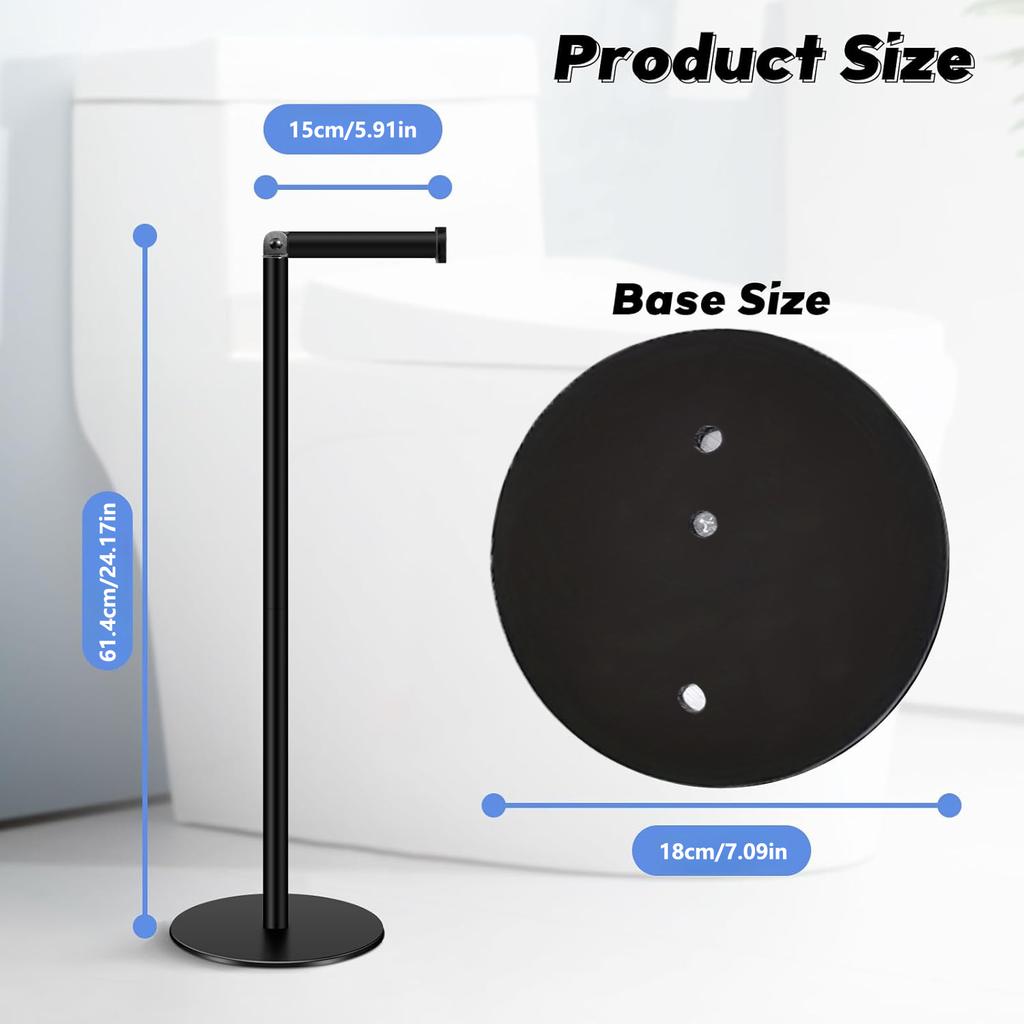 Toilet Paper Holder with Weighted Base Stainless Steel Toilet Paper Holder Free Standing Paper Storage Organizer for Bathroom