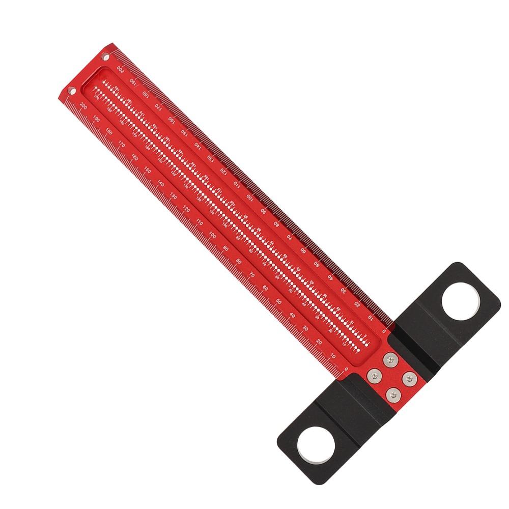 Aluminum Alloy Carpenter Square Ruler Clear Scale Layout Scriber Tool Woodworking