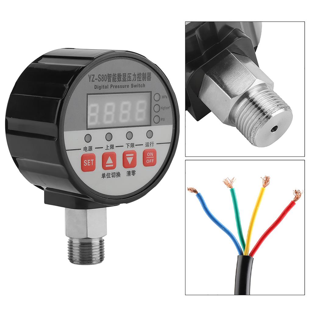 220V Digital Pressure Switch Controller 02Mpa 0.5percent FS Accuracy for Water Pump Air Compressor
