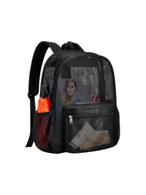 Damen Mesh Atmungsaktiver Rucksack Tragbar Hohl Lässig Outdoor Reise Aufbewahrungstasche