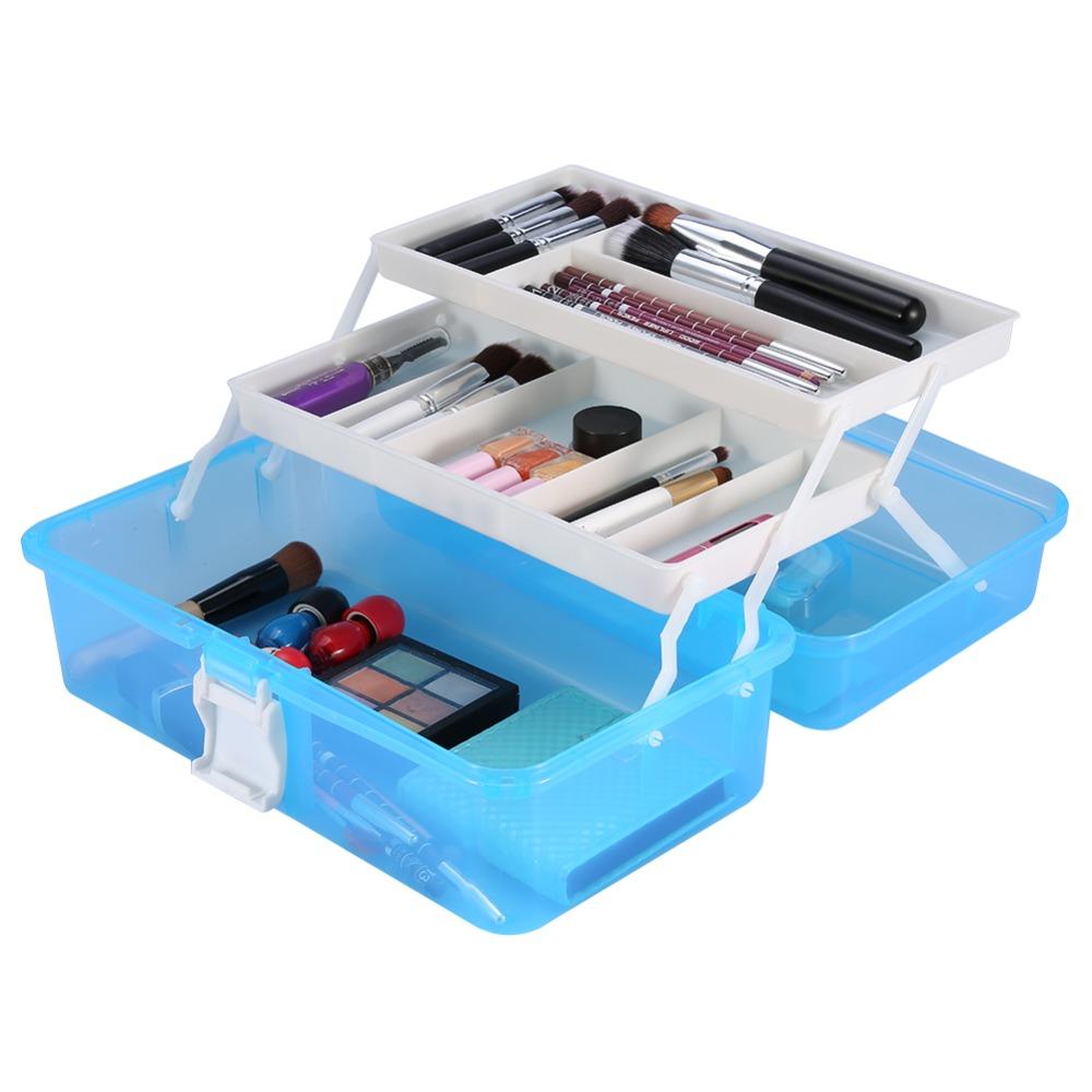 Portable Nail Art Storage Box With Handle Buckle Art Supply Organizer For Makeup Nail Decoration
