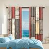 2 Pcs, Versatile Polyester Transparent Curtains for Home Decoration Vintage Red Yellow Brown Cracked Wood Grain Pattern for Use