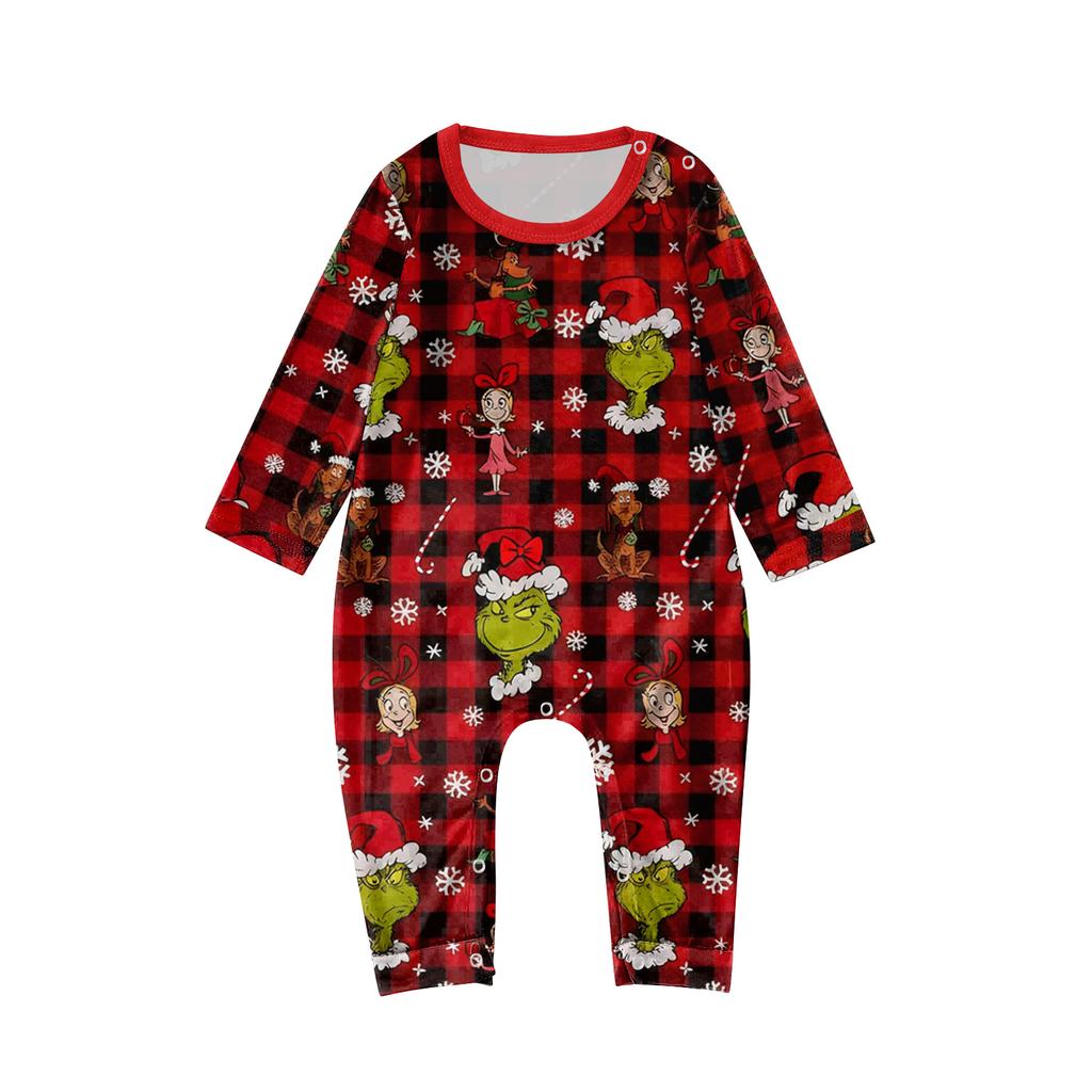Weihnachtstag Drucke Familie Passend Langarm Tops+Hosen Set Familie Passende Sets