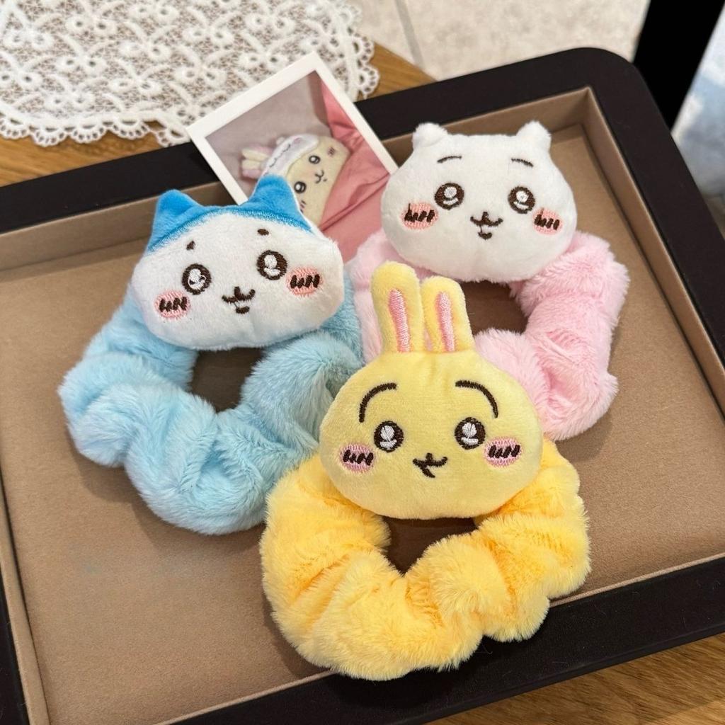 ckw Plush Hair Scrunchie Cute Usagi Hachiware chii Cartoon Hair Tie Kawaii Elastic Hair Accessory