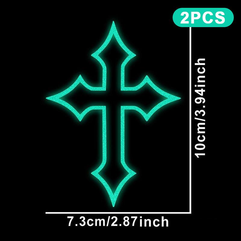 2 Pcs Reflective Cross Stickers Durable Anti-scratch Decals for Motorcycle Helmets Car Windows Bike Frames Off-road Riding Use