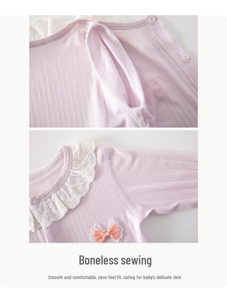 Atmungsaktiver Baby-Mädchen-Langarm-Sommer-Strampler