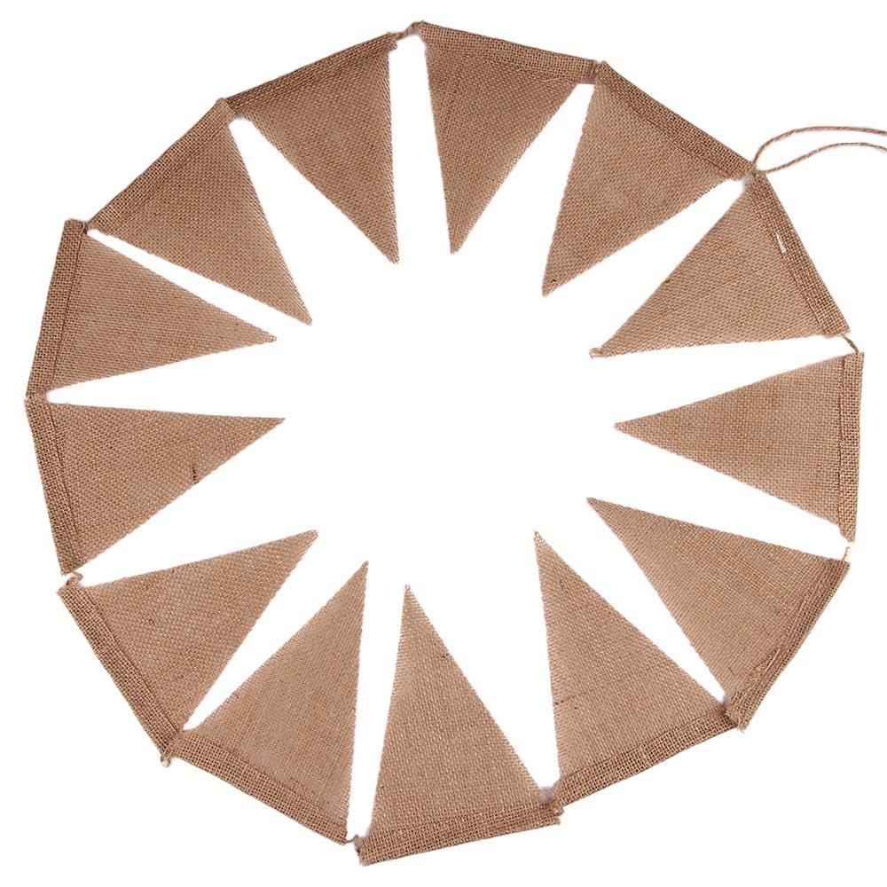 13 Flags Vintage Flag Burlap Jute Rustic Shabby Party Decor Lace Bunting Bunting Banner Hessian