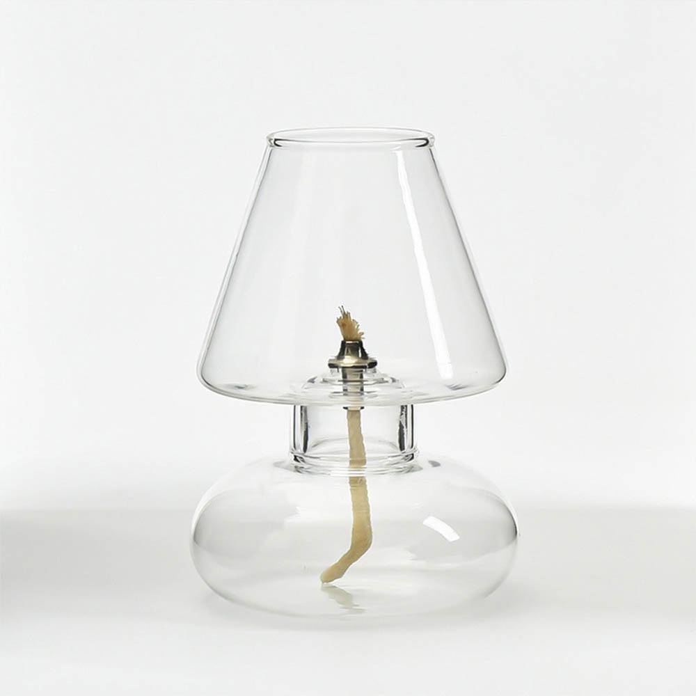 Clear Glass Oil Lamp Cover Candlestick Windproof Candle Holders Oil Lamp Lighting Lantern Lampshade Romantic Home Decor