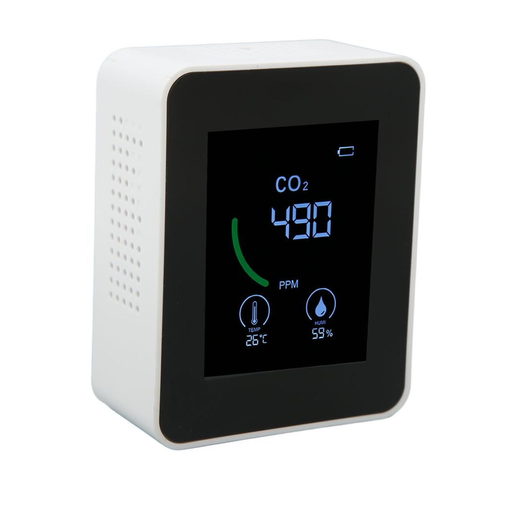 Carbon Dioxide Detector USB Charging TVOC Sensor Semiconductor Air Quality Monitor with Temperature