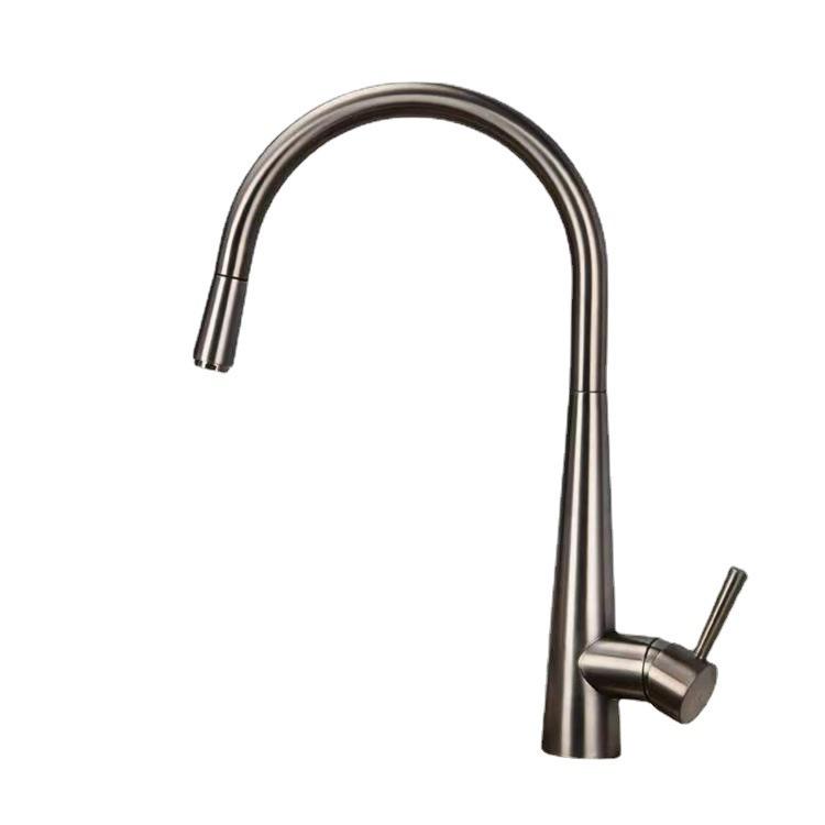 Brushed Gold Pull Out Kitchen Faucets Brass Lead Free Sink Faucets Sink Tap Rotating Spout Mixers Tap Hot Cold Water Crane