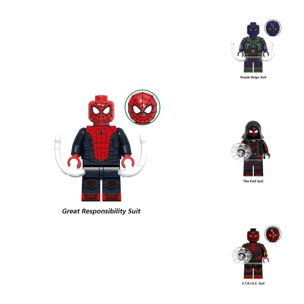 G0120 Superhero Building Blocks Spider-man Great Responsibility Suit In Red Cape