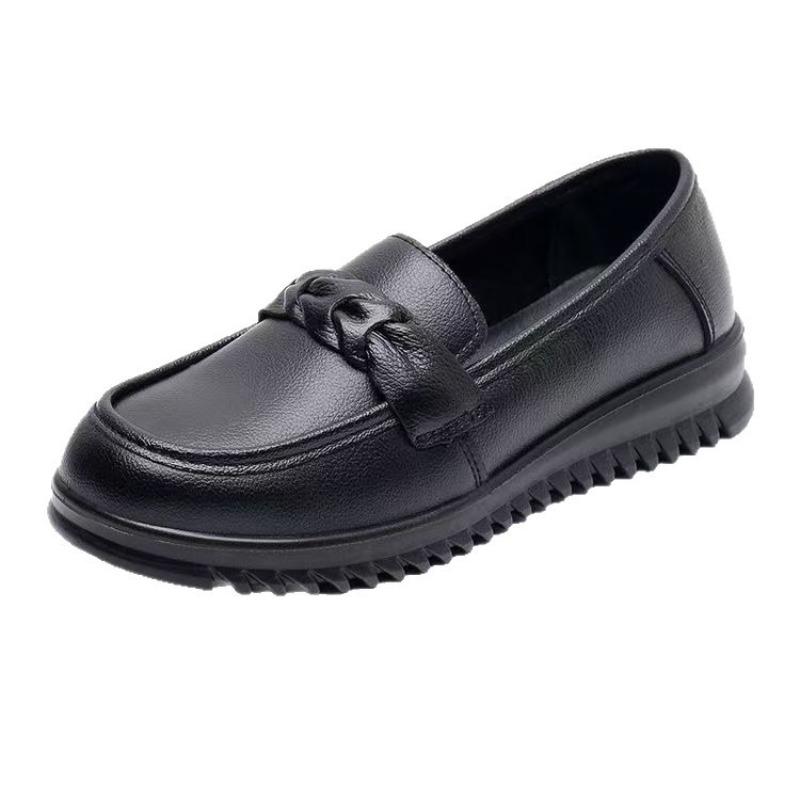 Soft-soled lightweight medium shoes autumn new women's shoes one-pedal shoes comfortable leather shoes women