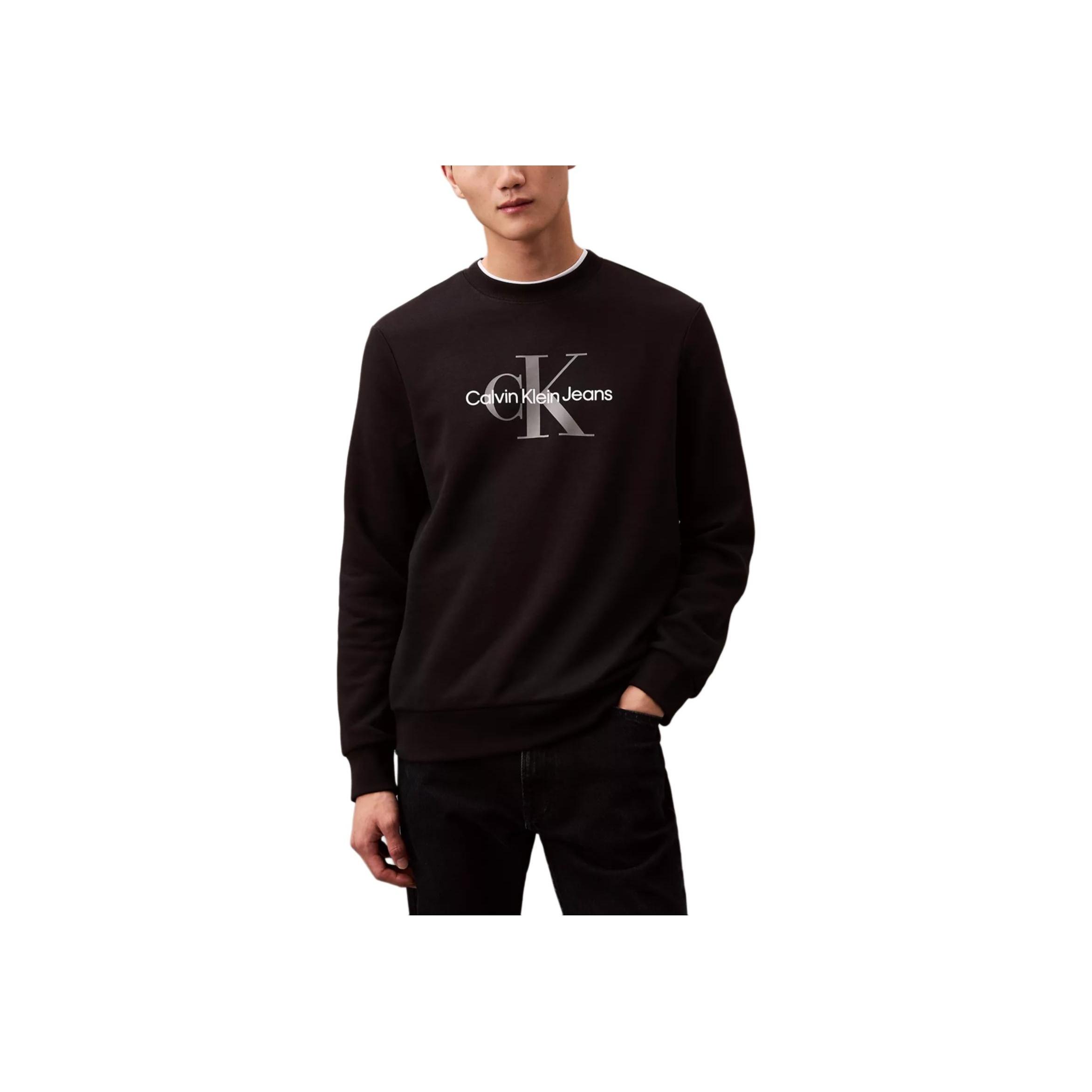 

Calvin Klein Повседневная толстовка с круглым вырезом и длинным рукавом с логотипом Letter, мужская толстовка черного цвета 40BM801-001 XS