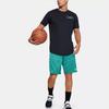 Under Armour Wordmark Basketball Shorts Men's Green Moderate Straight Fit Pants 1350993-454