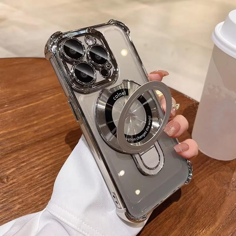 

Невидимый чехол-подставка Magsafe для iPhone 16 Pro Max 15 Pro с покрытием и подушкой безопасности Magsafe для iPhone 14 13 12 11 X Xs Max Xr iPhone 16 Pro Max