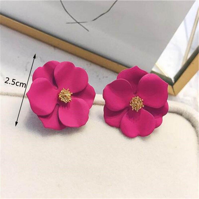 Koreanische Neue Doppel-schichten Blume Tropfen Ohrringe für Damen Übertrieben Frauen Floral Ohrringe Modeschmuck aretes de mujer