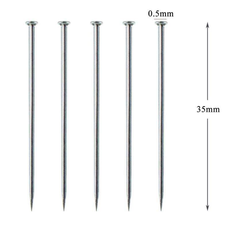 

Швейні шпильки з нержавіючої сталі 1600 шт./35 мм Кравчиня Шпильки з прямим швом Шпильки з тонкою атласною головкою Виготовлення прикрас Швейні інструменти