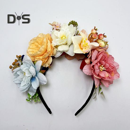 Imitation Flower Decor Hair Hoop Elastic Design Travel Party Headband Various Styles Floral Hair Hoop Headgear Charming Accessory