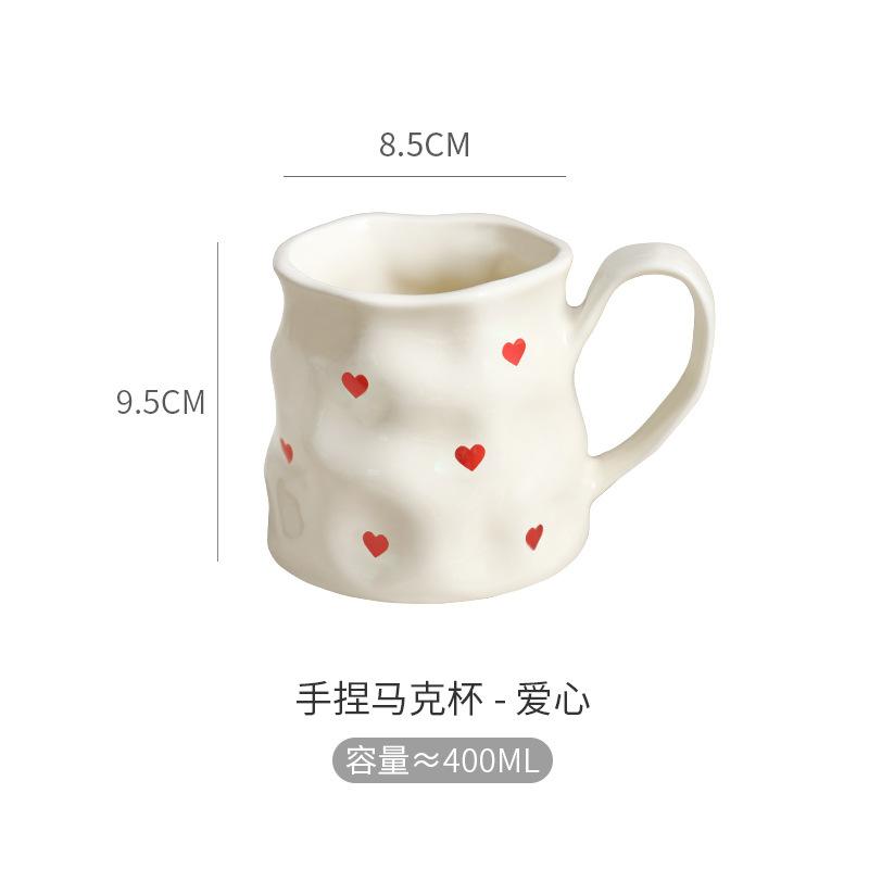 400ML European Ceramic Coffee Cup White Love Mug Home Bow Breakfast Milk Mug Afternoon Camellia Flower Tea Cup Birthday Gift New