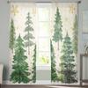 Christmas Green Christmas Tree Curtains For Living Room Bedroom Home Decoration Window Voile Tulle Curtain Drapes