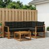 Outdoor Sofa Set with Cushions 5 Pcs Natural and Black