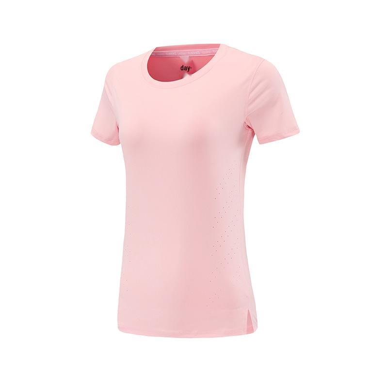 

Женская быстросохнущая футболка с коротким рукавом для йоги, легкая Large розовый