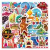 50 Russian Personality Cartoon Outdoor Travel Landscape Decoration Motorcycle Suitcase Notebook Stickers
